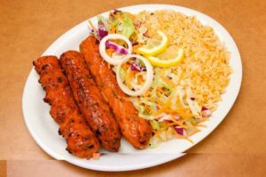 Easy Mexican Rice with Kabab