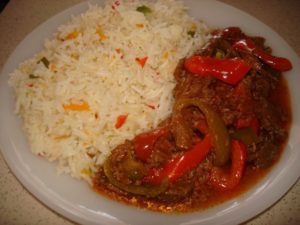 Chinese Rice with Beef Pepper Steak